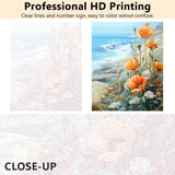 TUMOVO Paint by Numbers for Adults Beginner Flowers Paint Number Kits - Poppies and Daisies, Sea View - DIY Oil Painting Kits - Gift for Kids, 16 x20 Inch TUMOVO