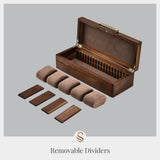 Shanik Wooden Watch Box for Men - Personalized Storage with 5 Slots for Watches, Soft Velvet Pillows, Natural Acacia Wood Without Engraving Shanik