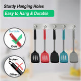 2 Pack Silicone Spatula Set,Solid & Slotted Spatulas Silicone Heat Resistant,Turner Spatulas for Kitchen Use,Rubber Spatulas for Fish, Eggs, Pancakes, WOK, Silicone Cooking Utensils Qukaka