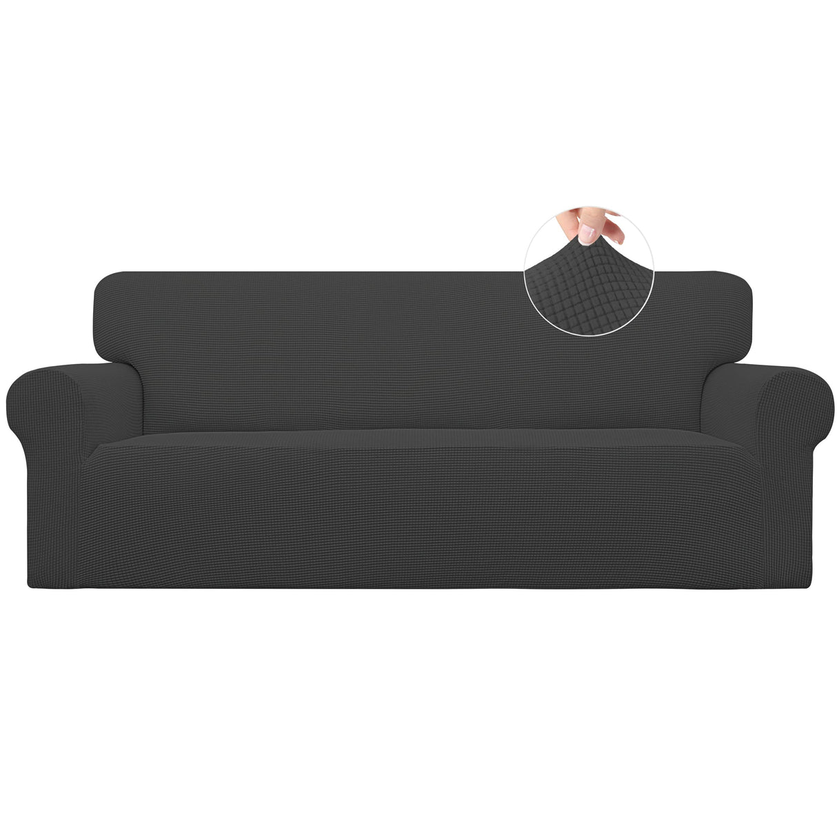 Easy-Going Stretch Sofa Slipcover 1-Piece Sofa Cover Furniture Protector Couch Soft with Elastic Bottom for Kids, Polyester Spandex Jacquard Fabric Small Checks (Sofa, Dark Gray) Easy-Going