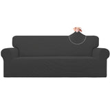 Easy-Going Stretch Sofa Slipcover 1-Piece Sofa Cover Furniture Protector Couch Soft with Elastic Bottom for Kids, Polyester Spandex Jacquard Fabric Small Checks (Sofa, Dark Gray) Easy-Going