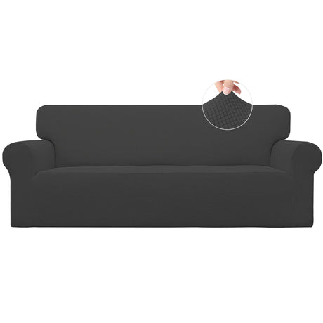 Easy-Going Stretch Sofa Slipcover 1-Piece Sofa Cover Furniture Protector Couch Soft with Elastic Bottom for Kids, Polyester Spandex Jacquard Fabric Small Checks (Sofa, Dark Gray) Easy-Going