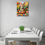 Aihonmin Easter Bunny Paint by Number DIY Acrylic Painting Paint by Number Kit for Kids Adults Beginner Spring Garden DIY Painting by Numbers Painting Arts Craft 16x20In Easter Day (Frameless) Aihonmin