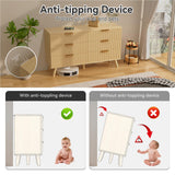 Buenhomino 6 Drawer Dresser for Bedroom, 47" Wide Modern Chest of Drawers with Fluted Design, Dresser TV Stand, Boho Storage Wood Dresser Organizer for Living Room, Hallway, Closet, Entryway Natural Buenhomino