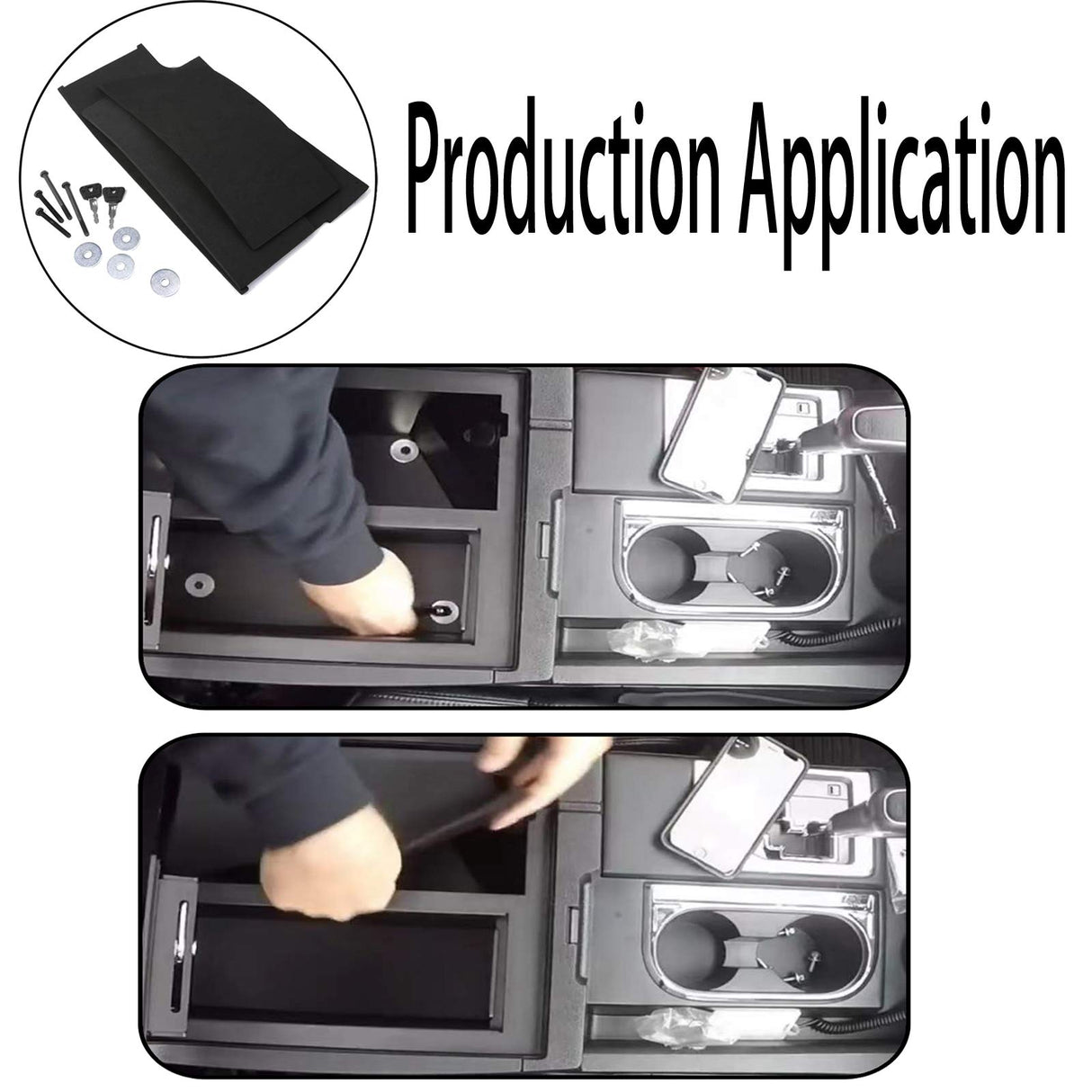 WEILEITE Center Console Gun Safe Pistol Vault Combination Combo Key Lock Handgun Box with 4-Digit Compatible with Toyota Tundra 2014-2021 Replaces 00016-34174 WEILEITE