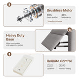 Claiks Power Recliner Chair for Adults, Adjustable Reclining Chair, Comfortable Recliner Couch with Side Pockets&Wire Remote Control, for Living Room, Home Theater, Bedroom, Linen Fabric, Light Grey Claiks