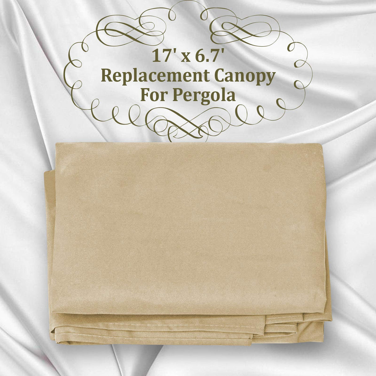 BenefitUSA 17x 6.7 Ft Universal Replacement Canopy for Pergola Structure Outdoor (Canopy Only) (Beige) BenefitUSA