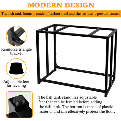 Umisu Fish Tank Stand Metal Aquarium Stand 40 Gallon 36.5" x 18.5" x 29.5" Aquarium Turtle Tank Stand,Double-Layer Detachable Design - WoodArtSupply