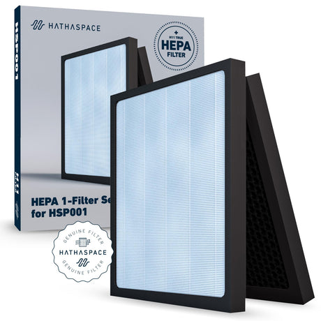 HATHASPACE HSP001 True HEPA Filter Replacement, 4-Stage Air Purifier Filter with Activated Carbon, Pre-Filter & Cold Catalyst, Captures 99.97% of Dust, Smoke, Odors, VOCs, Easy Install, 1 Pack HATHASPACE