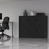 JINGUR Metal Storage Locker Cabinet with Locking Door and Adjustable Shelf for Home Office Classroom Workshop Organization (Black) JINGUR