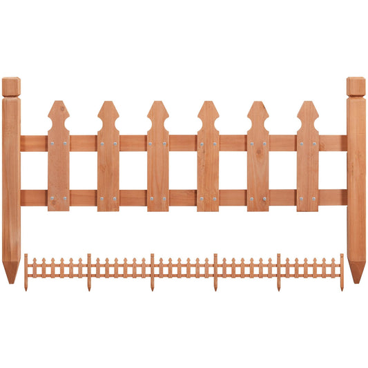 Yaheetech Decorative Garden Fence-Landscape Wood Picket Fencing Ornamental Panel Border Edging Patio Flower Garden Bed Pool Fences Outdoor, Light Brown- 532.5 in