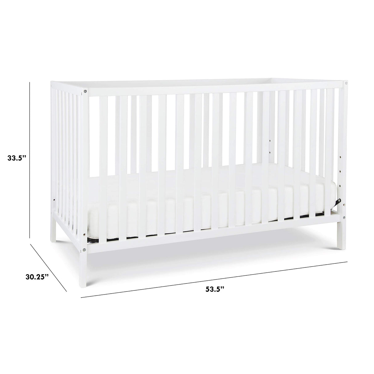 Davinci Union 4-in-1 Convertible Crib in White, Greenguard Gold Certified DaVinci