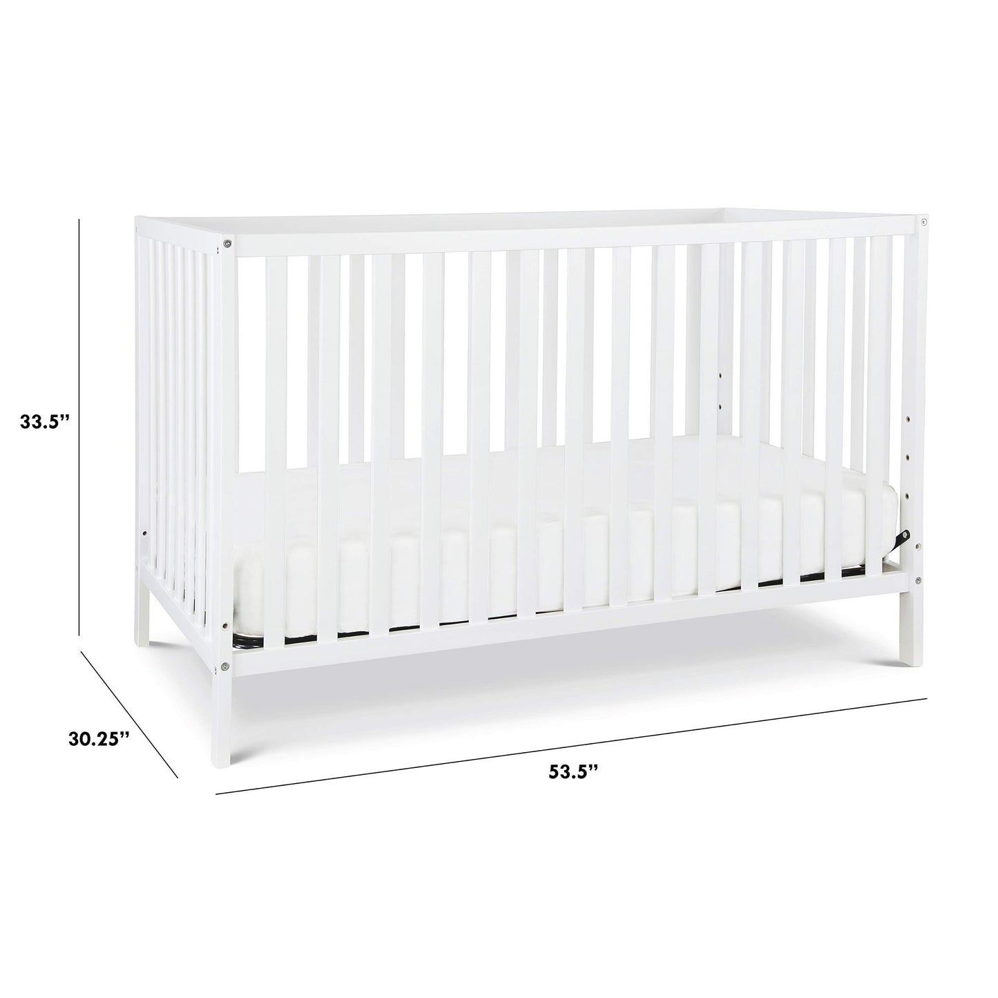 Davinci Union 4-in-1 Convertible Crib in White, Greenguard Gold Certified - WoodArtSupply