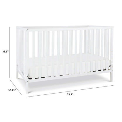 Davinci Union 4-in-1 Convertible Crib in White, Greenguard Gold Certified - WoodArtSupply