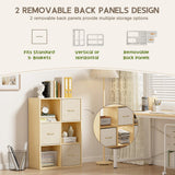 EXPERLAM 6 Cube Storage Organizer - Solid Wood Bookshelf with 3 Storage Bins, Cube Shelf with 2 Removable Back Panels, Vertical or Horizontal Bookcase, Open Book Shelf for Bedroom, Living Room, Office EXPERLAM