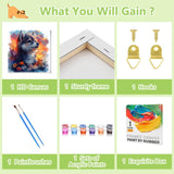 Reivworl Framed Paint by Numbers Kit for Adults Beginner & Kids Ages 8-12, Wolf Paint by Number with Easel, Painting by Numbers for Gifts and Home Decor (10X10Inch) Reivworl