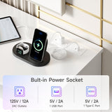 ONBRILL LED TV Stand for 80 Inch TV, Entertainment Center with Power Outlets, Modern TV Console Gaming Media Television Stands with Storage for Living Room, Bedroom, Gaming Room, 70 Inch, White ONBRILL