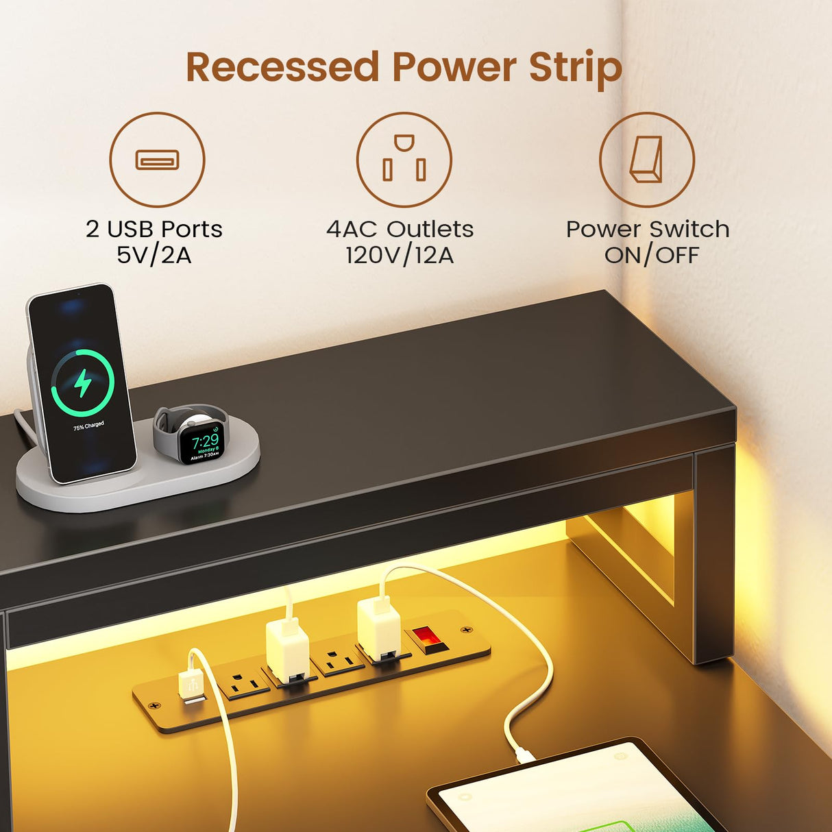 SEDETA L Shaped Gaming Desk, 78.7” Large Computer Desk with Drawers and Power Outlet & LED Light, Corner Gaming Desk with Storage Shelves, Display Cabinet for Home Office, Black SEDETA