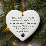 OFlyDesigns Pet Memorial, When Tomorrow Starts Ceramic Heart, in Loving Memory of Your Pet, Pet Loss Gift, Remembrance Gift Loss of Dog or Cat, Pet Memorial Gift Passing Gift OFlyDesigns