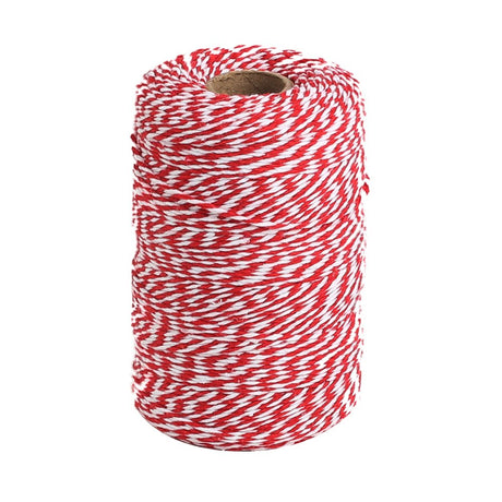 Tenn Well Red and White Twine, 656 Feet 200m Cotton Bakers Twine Ribbon for Baking, Butchers, Crafts, Gift Wrapping, Christmas Holiday Decorations Tenn Well