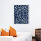 YKLBV Diamond Art Kits for Adults Diamond Painting Kits for Adults DIY Paint with Round Full Drill Diamonds Paintings Blue Polynesian Maori Tribal Pattern Gem Art for Home Wall Decor Gift YKLBV