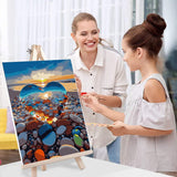 MIRCVSH Love Stone Paint by Numbers for Adults with Framed Canvas-with Wooden Easel,Paint by Number on Canvas,DIY Acrylic Oil Painting Kits with Brushes Nice Gift Box for Home Wall Decor(12x16 Inch) MIRCVSH