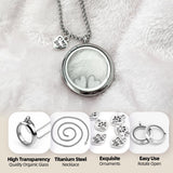 Lifelisa Dog Fur Hair Keepsake Necklace, Ashes Memory Urn with Charm, Glass Circle Memorial Pendant Necklace, Pet Cremation Memorial Jewelry for Women Men, Vial Necklace for Ashes Lifelisa
