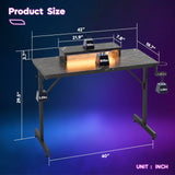 Bestier Small Gaming Desk with Monitor Stand, 42 inch LED Computer Desk, Gamer Workstation with Cup Holder & Headset Hooks, Modern Simple Style Desk for Home Office, Black Marble Bestier