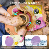 Roaxkois Pottery Wheel for Kids – Complete DIY Arts & Crafts Painting Kit with Air Dry Clay, Paints, Tools, Apron & Stickers – Creative Gift for Girls & Boys Ages 6 7 8 9 10 11 12+ Roaxkois