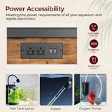 MAHANCRIS 20-37 Gallon Fish Tank Stand, Aquarium Stand with Power Outlet and Storage Cabinet, Heavy Duty Tank Stand Suitable for Turtle Tank, Reptile Terrarium, for Home Office, Rustic Brown FTHR40E01 MAHANCRIS
