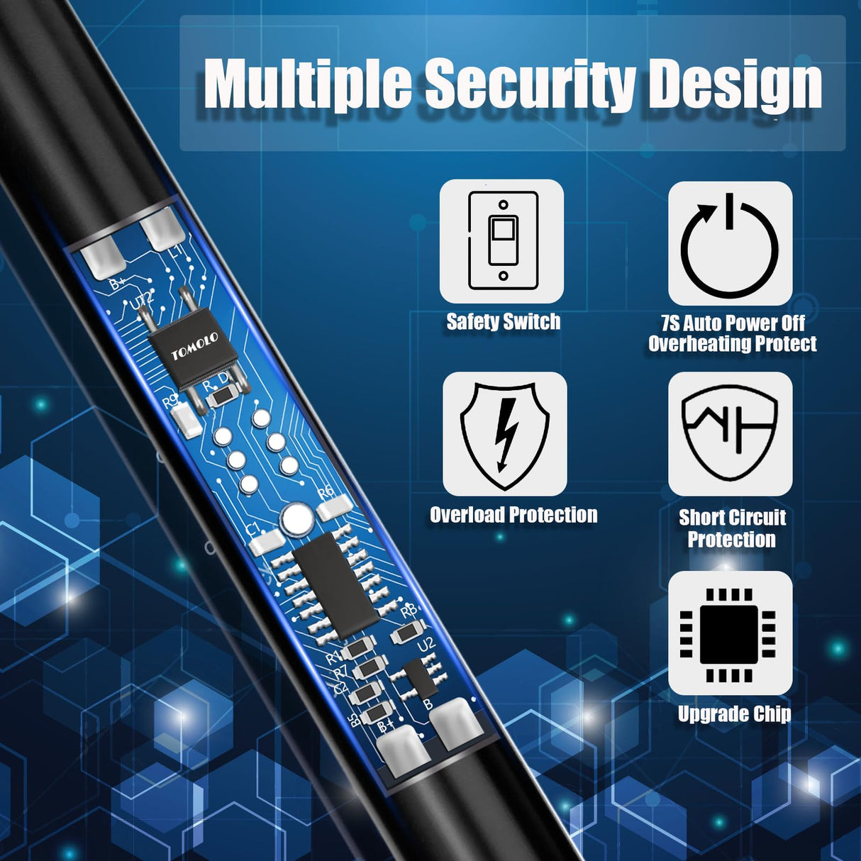 TOMOLO Electric Lighter Candle Lighter Rechargeable Grill Lighter Arc Lighter with Flexible Neck, Battery Display Safety Switch for Candle Camping Cooking BBQs Fireworks (Black&Silver) TOMOLO