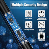 TOMOLO Electric Lighter Candle Lighter Rechargeable Grill Lighter Arc Lighter with Flexible Neck, Battery Display Safety Switch for Candle Camping Cooking BBQs Fireworks (Black&Silver) TOMOLO