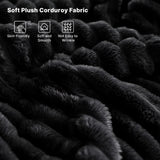 Yomsum 110'' Black Sectional Couches for Living Room with Double Layer, Oversized 4 Seater Boneless L Shaped Cloud Couch Plush Corduroy Sofa, No Assembly Modular Sectional Sofa Bed with Ottoman Yomsum