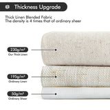 MIULEE Non-See-Through Privacy Linen Curtains 2 Panels, Light Filtering Window Curtains Farmhouse Textured Back Tab Semi Sheer Drapes for Bedroom Living Room, 52 x 84 Inches Long, Natural White MIULEE