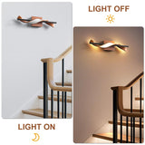 Lawyettle Farmhouse LED Wall Sconce, 3000K Dimmable LED Bathroom Light Fixture, 17.9" Vanity Light Over Mirror, Wood Indoor Wall Lamp for Bedroom, Living Room Lawyettle