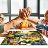 HUADADA 1000 Piece Puzzles for Adults - Adventures in The Jungle-1000 Piece Jigsaw Puzzles for Adults and Kids 1000 Piece Wild Animals Unique Shape Best Gift for Adults and Kids(27.6"x 19.7") HUADADA