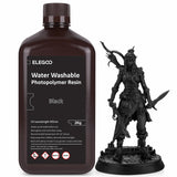 ELEGOO Water Washable 3D Printer Resin, Rapid Resin 405nm LCD UV-Curing Standard Photopolymer Resin for LCD 3D Printer Black 2KG ELEGOO