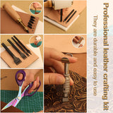 Tikjiua 456Pcs Leather Working Tools with Apron and Tooling Bag, Leather Craft Kit with Tools for Stamping, Carving, Sewing, Beveling, Cutting, Crafting Tikjiua