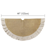 Ivenf Christmas Tree Skirt, 48 inches Natural Burlap Jute with Ruffle Edge, Rustic Xmas Holiday Decoration Ivenf