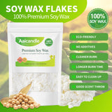 2LB Soy Wax Flakes, Natural Soy for Candle Making, Premium Candles Wax for Handmade Candles Making Supplies No additives Supplies for Container, Cup, Scented, DIY (890G / 32 OZ) Aaicandle