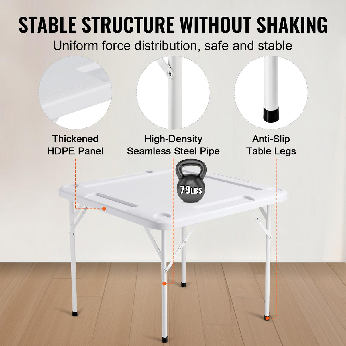VEVOR Mahjong Table, 4 Player Folding Domino Table with Wear-Resistant Green Tabletop, Portable Square Card Table with 4 Cup Holders & 4 Chip Trays for Mahjong Poker Puzzles, 35.4 x 35.4-inch VEVOR