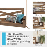 Porchgate Amish Heavy Duty 700 Lb Boardwalk Porch Swing W/Ropes (4 Foot, Warm Walnut Stain) Porchgate