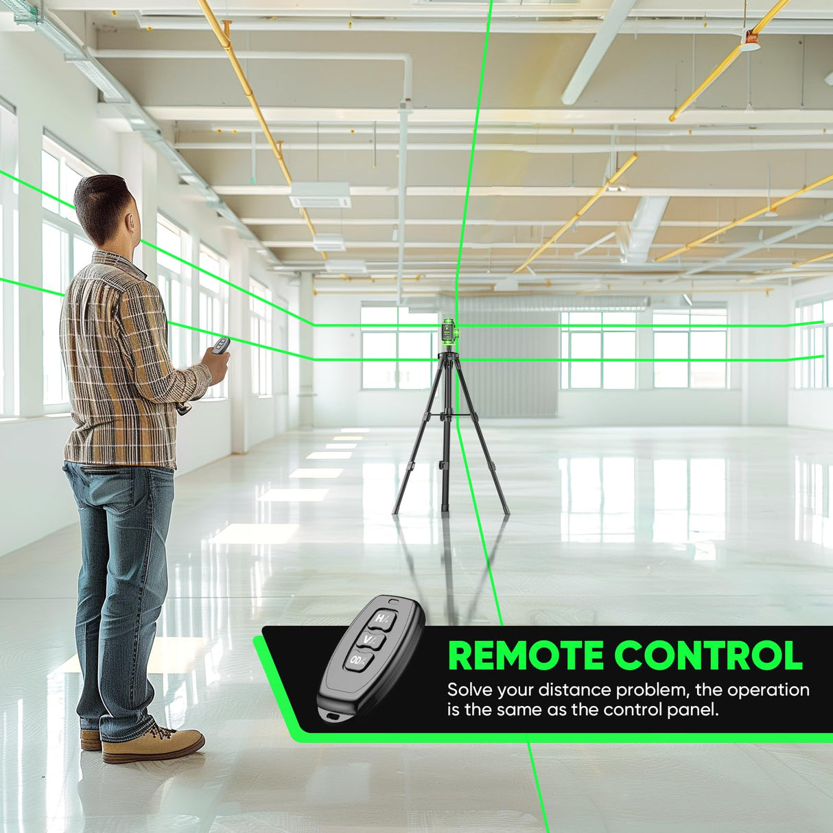 Laser Level 360 Self Leveling with Tripod, Elikliv 4D Laser Level, 165Ft Green Laser Level Lines Tool, 4x360° Cross Line Laser for Construction, Floor Elikliv