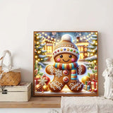 Winter Diamond Painting Kits for Adults,5D Diamond Art Painting Kits for Christmas Gingerbread Man, DIY Full Round Drill Diamond Diamonds Gem Art and Crafts Home Decor 13.8 x 13.8Inch GEMFAMILY