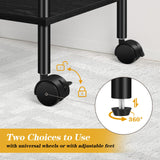 Luplom Black Printer Stand with Storage 3 Tier Rolling Printer Cart with Wheels Large Printer Table for Home Office, Modern Printer Desk Shelf Side Table for Filing Fax Machine Scanner Microwave Luplom