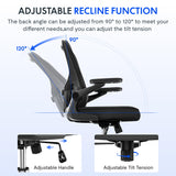 FLEXISPOT Drafting Chair Tall Office Chair with 2D Lumbar,3D Flip-up Armrest,Standing Desk Chair with Breathable Mesh & Adjustable Foot Ring BIFMA Certified for Home Office,Drawing,Guitar(Black) FLEXISPOT