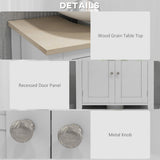 kleankin Pedestal Sink Storage Cabinet, Under Sink Cabinet with U-Shape and Adjustable Internal Shelf, White kleankin