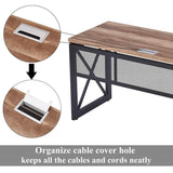 BON AUGURE Industrial Home Office Desks, Rustic Wood Computer Desk, Farmhouse Sturdy Metal Writing Desk (60 Inch, Vintage Oak) BON AUGURE