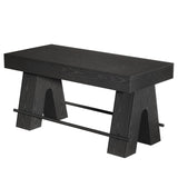 Tribesigns Bar Table, 63-Inch Bar Height Pub Table, Counter Height Table with Metal Footrest, Rectangular High Top Dining Counter Tables with Wood Base for Home Bar, Kitchen, Black Tribesigns