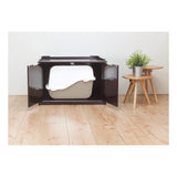 TRIXIE XL Furniture Litter Box Enclosure (Espresso Brown), Hidden Litter Box for Cats with Openings on Either Ends & Large Ventilations Slots, Double Doors for Easy Cleaning, Removable Divider TRIXIE